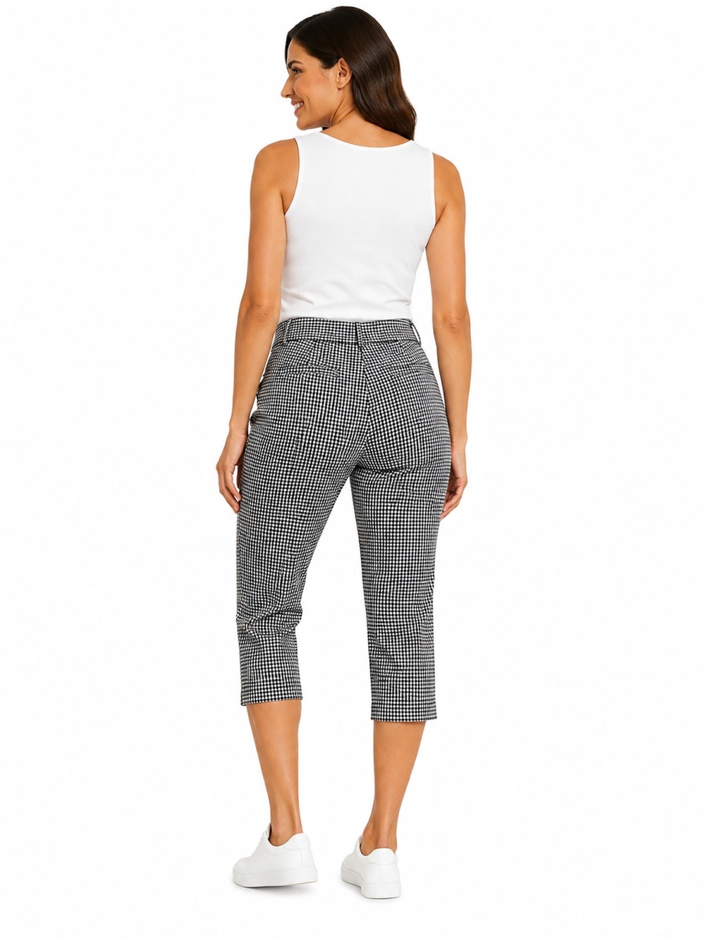 Mario Serrani Black & White Houndstooth Cropped Pants - Picture 3 of 5